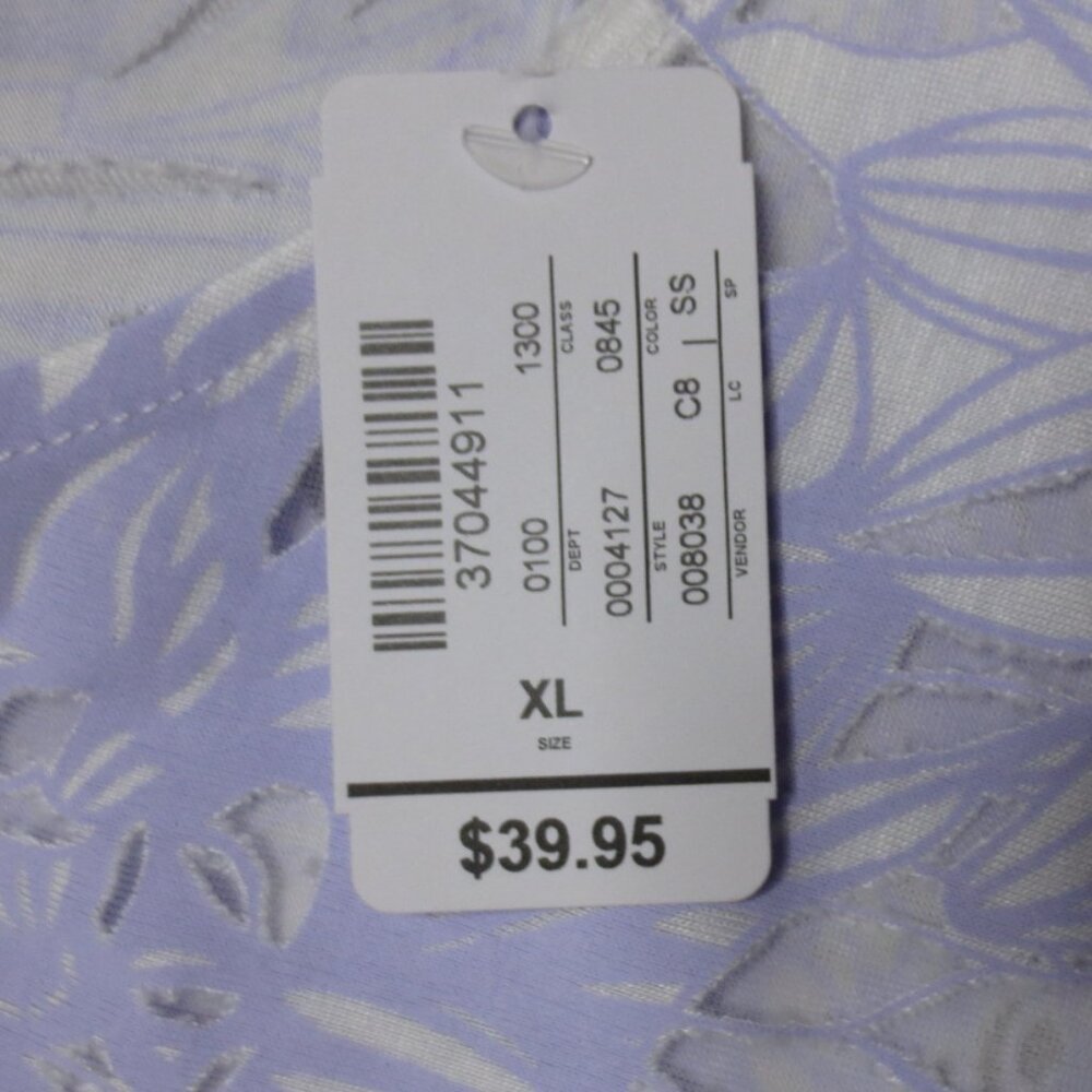 NWT CHRISTOPER & BANKS womens BLOUSE shirt WHITE lavender PURPLE sheer SIZE XL - Picture 3 of 10